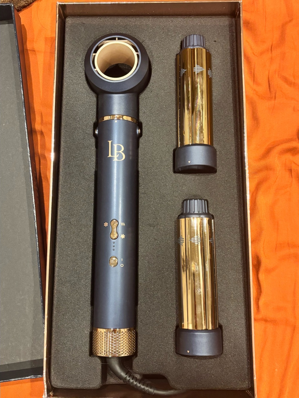 Gold & Black Curling Wand with Two Interchangeable Barrels